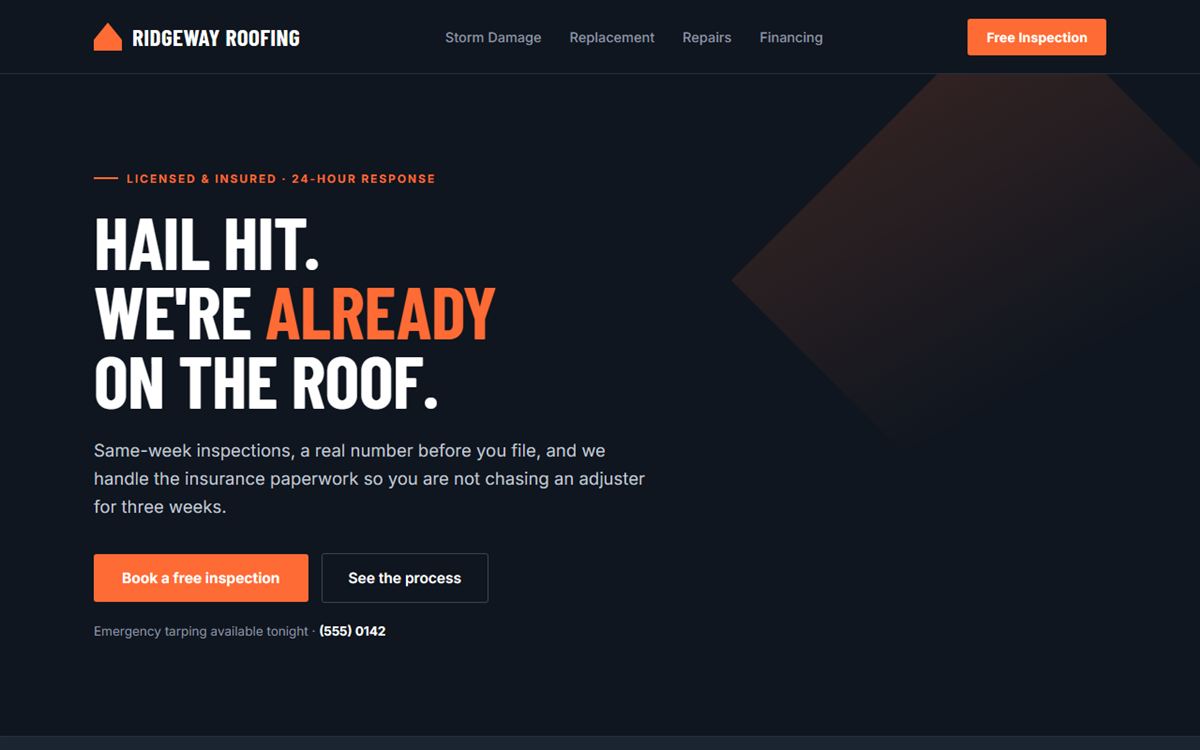 Concept design for a roofing company