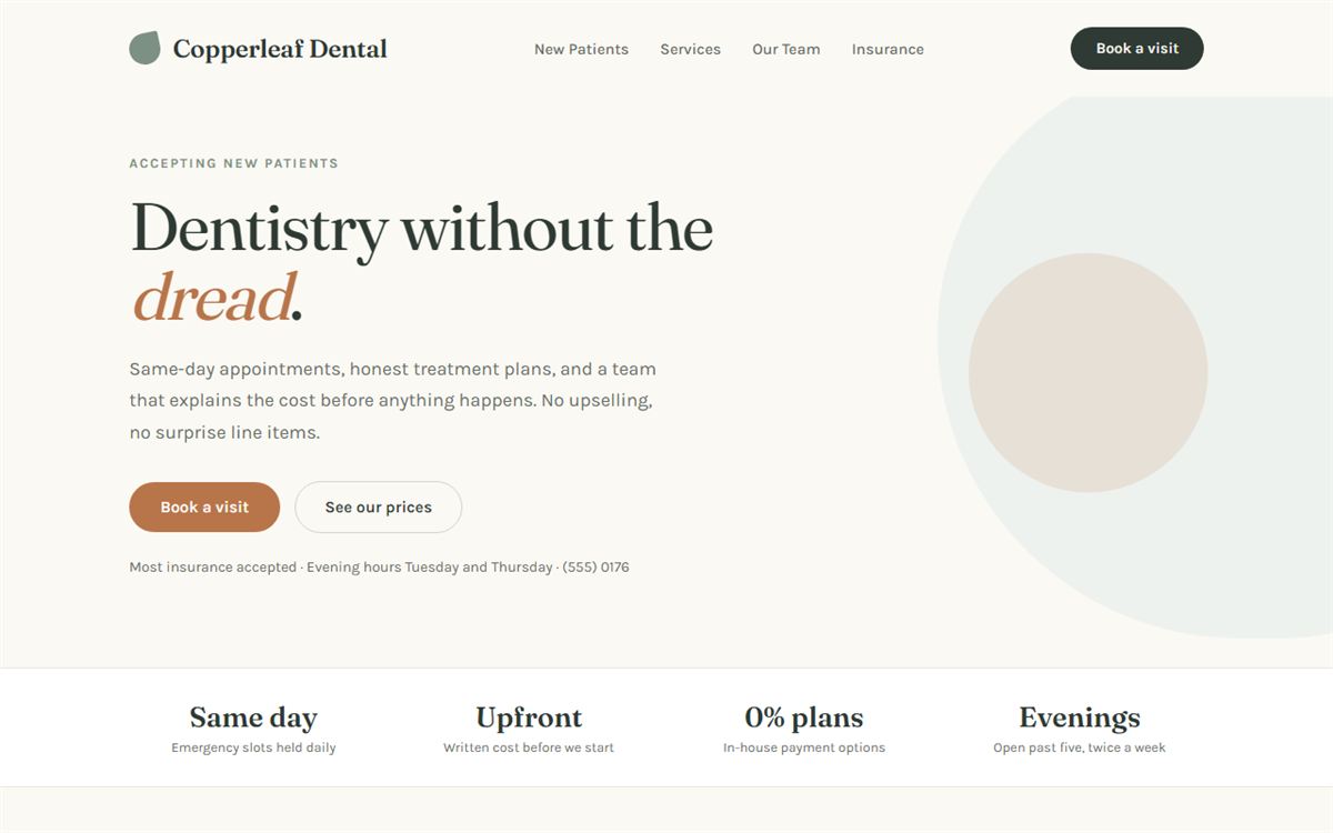 Concept design for a dental practice