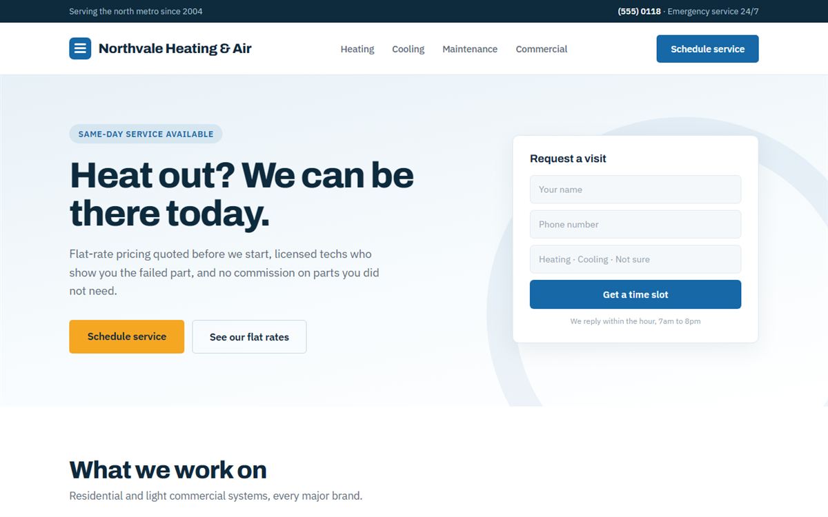 Concept design for a heating and air company