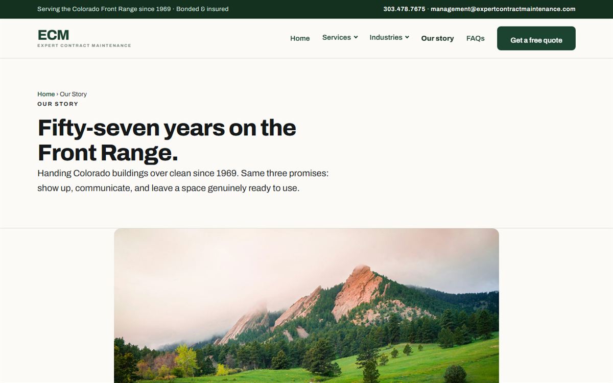 Their company story page